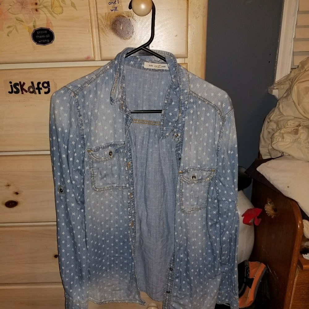 Light weight faux jean jacket